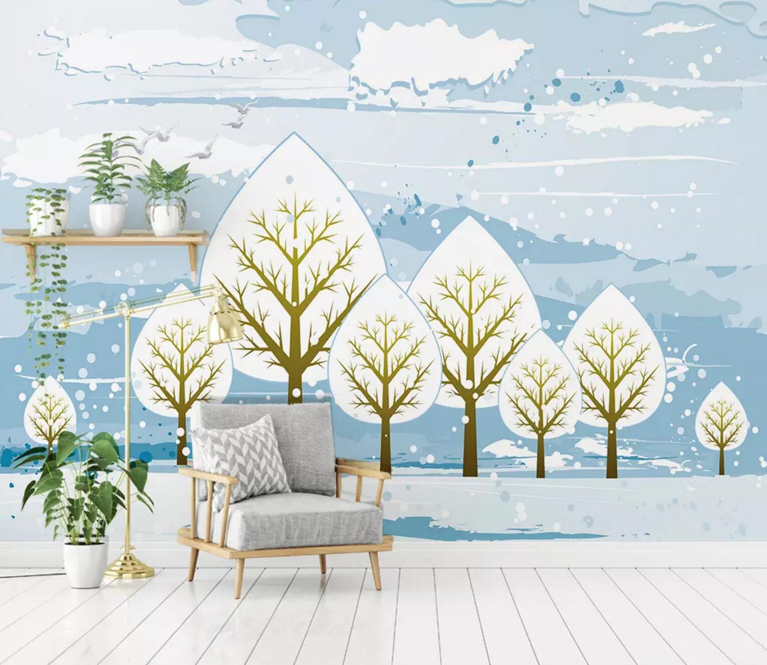 3D Snow Tree 448 Wallpaper AJ Wallpaper 