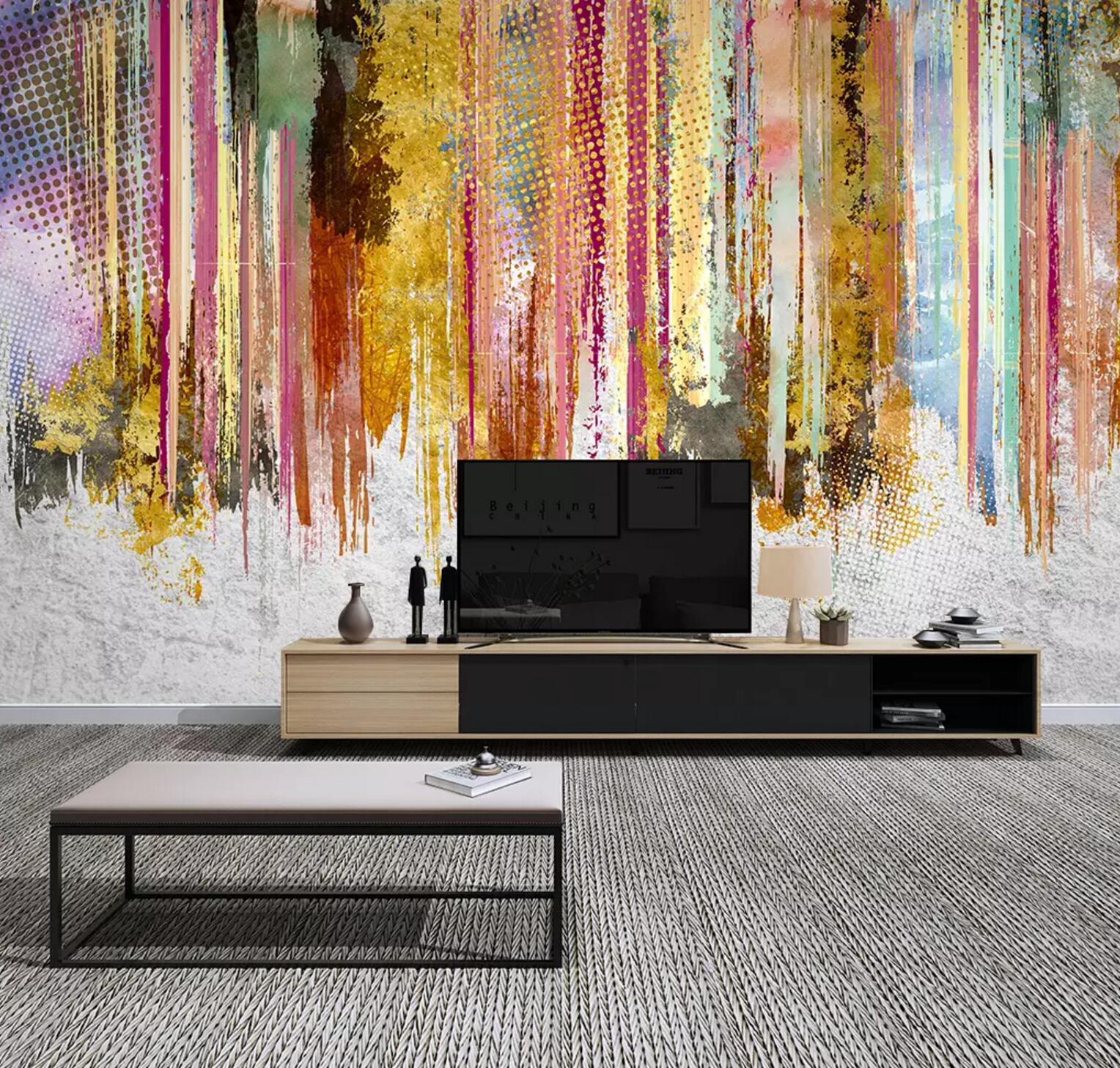 3D Color Vertical Bar WC652 Wall Murals