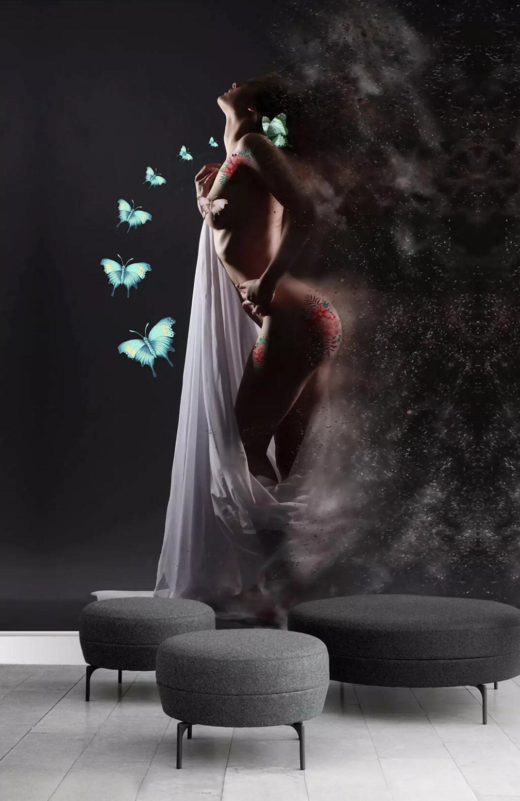 3D Beauty Butterfly 508 Wallpaper AJ Wallpaper 