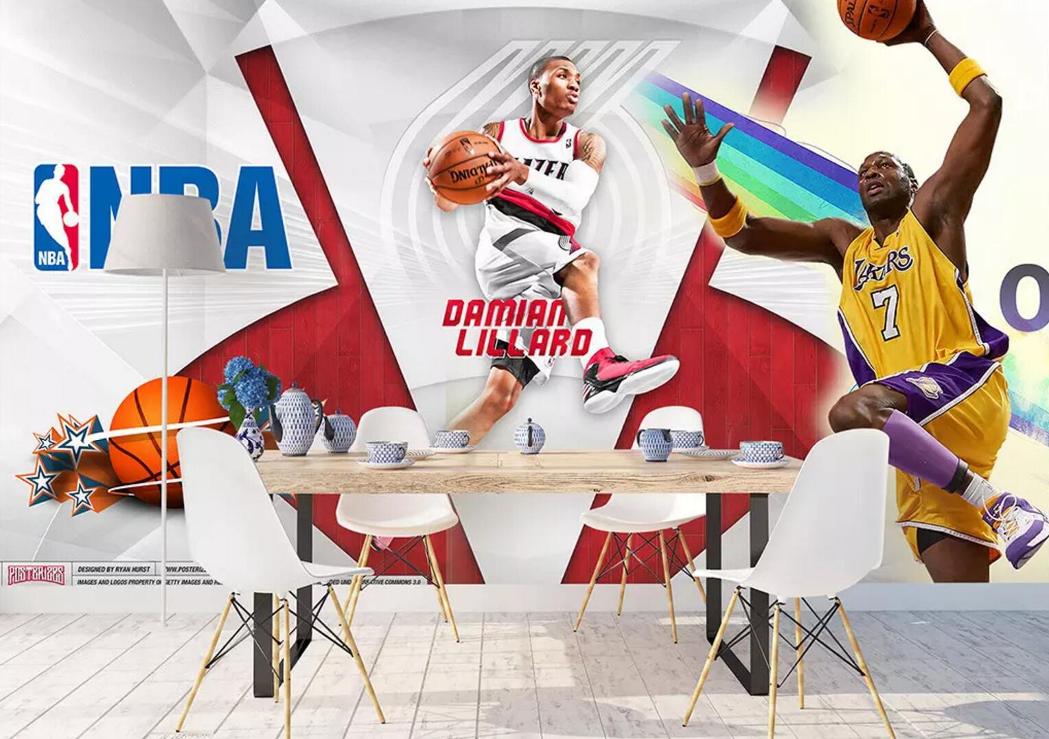 3D Athlete Shooting WC633 Wall Murals