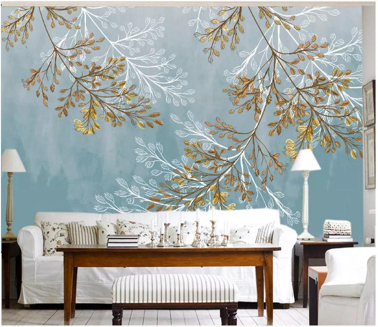 3D Leaves Floating 2189 Wall Murals