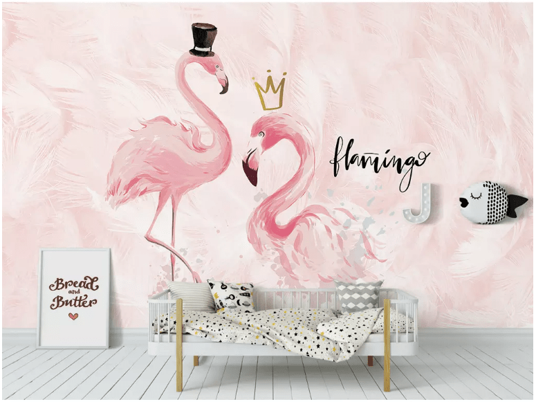 3D Pink Flamingo 2144 Wall Murals Wallpaper AJ Wallpaper 2 