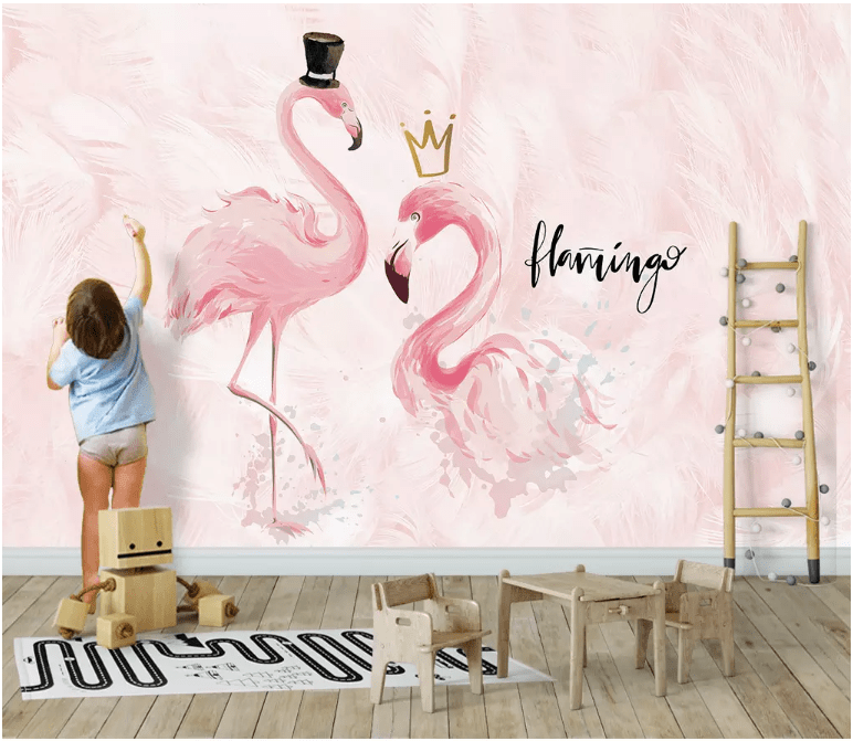 3D Pink Flamingo 2144 Wall Murals Wallpaper AJ Wallpaper 2 