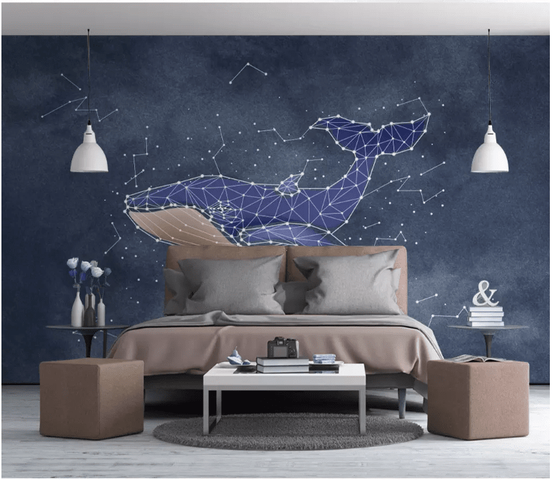 3D Blue Whale 2123 Wall Murals Wallpaper AJ Wallpaper 2 