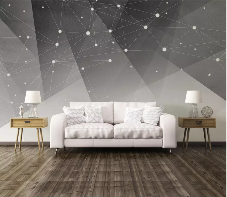 3D Grey Stars 2170 Wall Murals