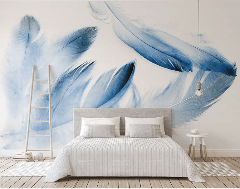 3D Blue Feather 2057 Wall Murals Wallpaper AJ Wallpaper 2 