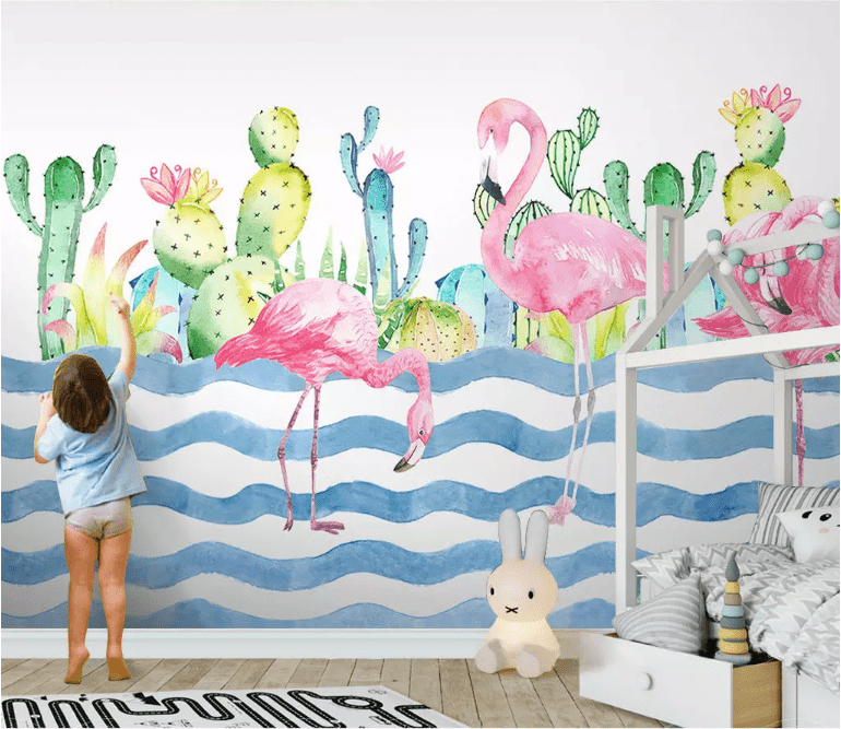 3D Pink Flamingo 2182 Wall Murals Wallpaper AJ Wallpaper 2 