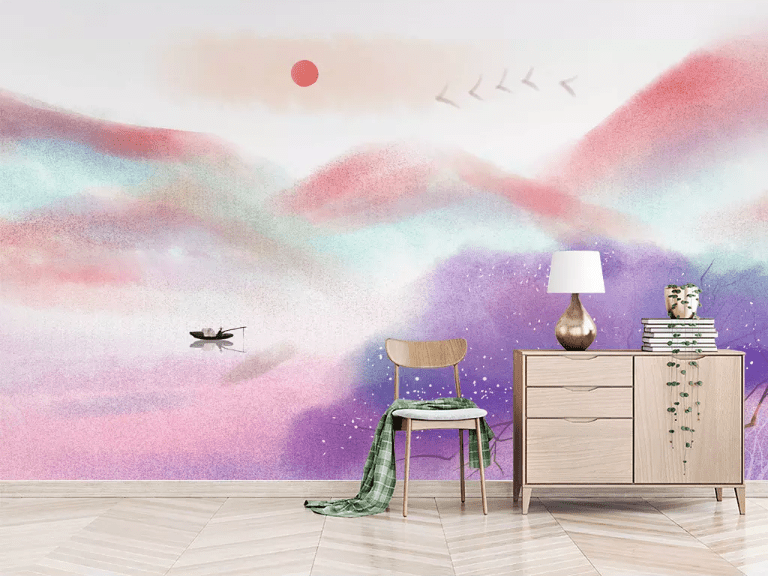 3D Purple Valley 2091 Wall Murals Wallpaper AJ Wallpaper 2 