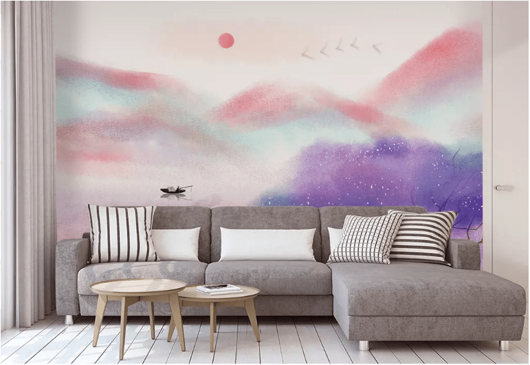 3D Purple Valley 2091 Wall Murals Wallpaper AJ Wallpaper 2 