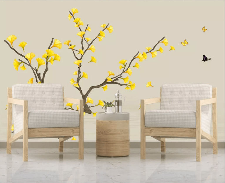 3D Yellow Flowers 2194 Wall Murals Wallpaper AJ Wallpaper 2 