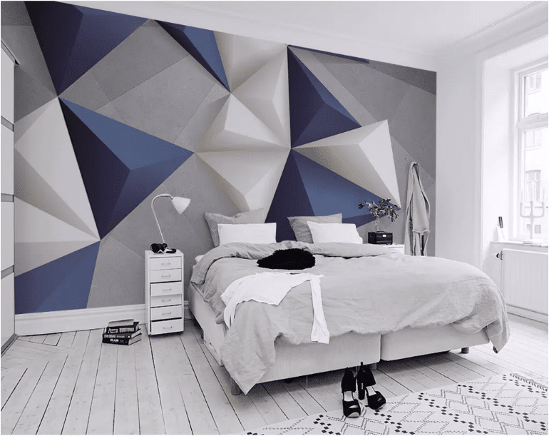 3D Blue Triangle 2067 Wall Murals Wallpaper AJ Wallpaper 2 
