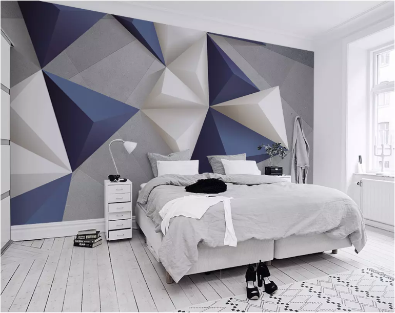 3D Blue Triangle 2067 Wall Murals