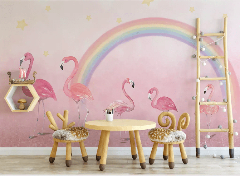 3D Pink Flamingo 2079 Wall Murals Wallpaper AJ Wallpaper 2 