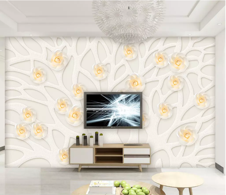 3D Yellow Flowers 2152 Wall Murals
