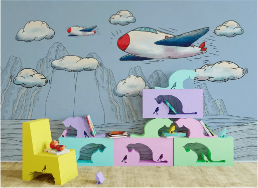 3D Clouds Plane 2061 Wall Murals Wallpaper AJ Wallpaper 2 