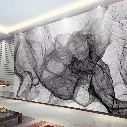 3D Black Smoke 2028 Wall Murals