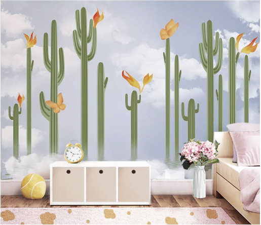 3D Cactus Flower 2177 Wall Murals Wallpaper AJ Wallpaper 2 