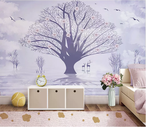 3D Lonely Tree 2185 Wall Murals