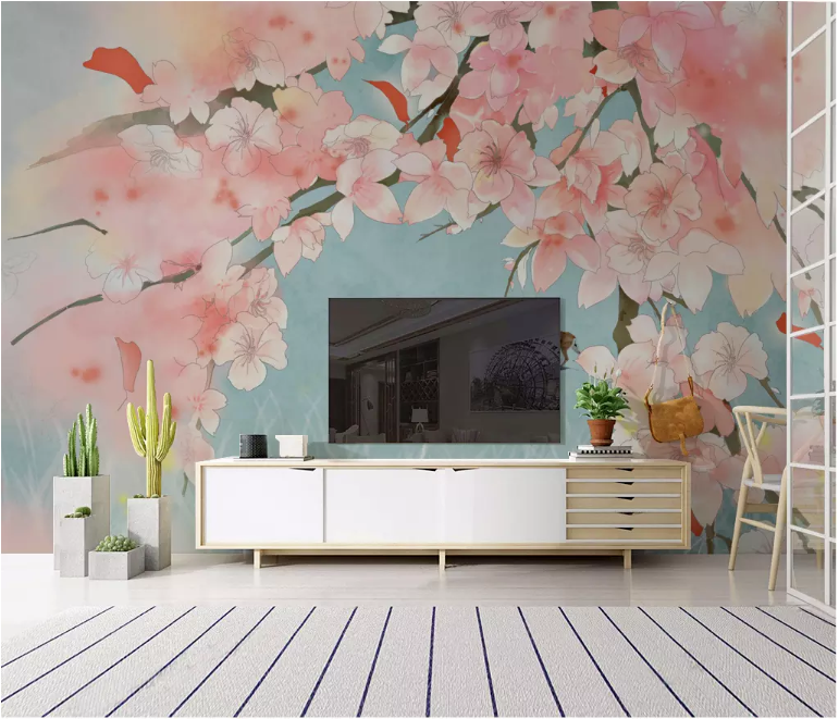 3D Peach Blossom 2111 Wall Murals