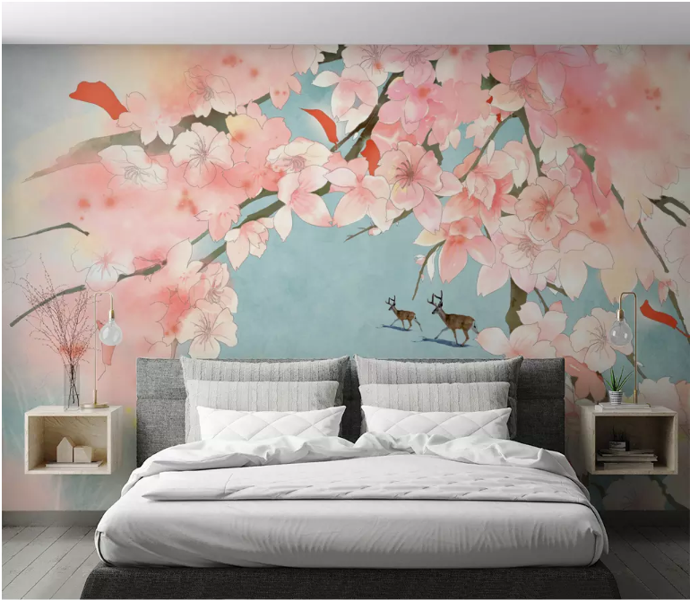 3D Peach Blossom 2111 Wall Murals
