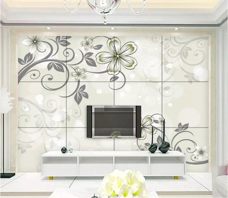 3D Flowers And Leaves 2083 Wall Murals
