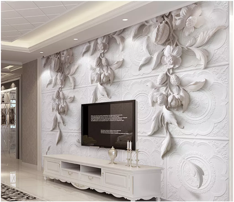 3D Carving Leaves 2017 Wall Murals