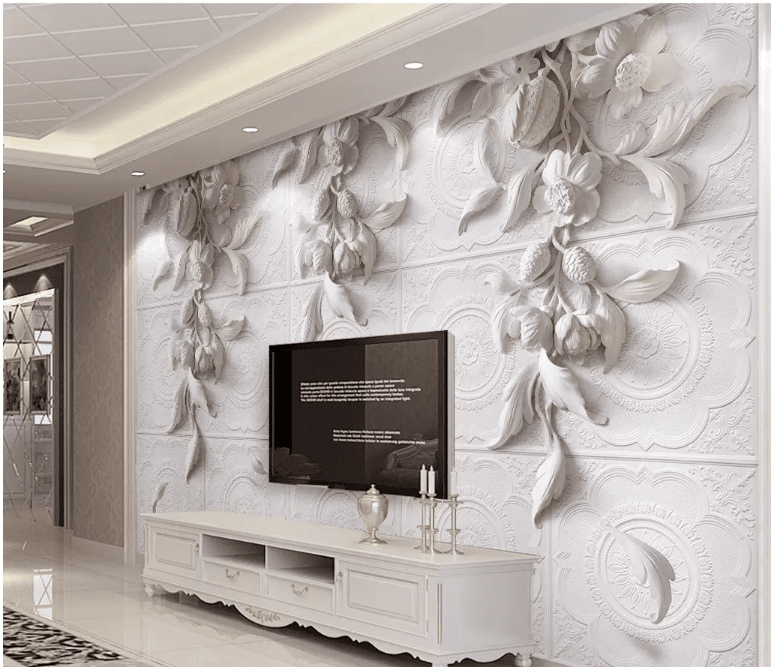 3D Carving Leaves 2017 Wall Murals Wallpaper AJ Wallpaper 2 