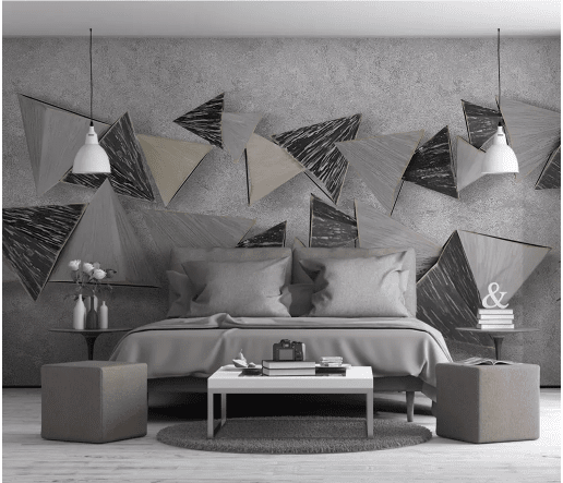 3D Grey Triangle 2122 Wall Murals Wallpaper AJ Wallpaper 2 