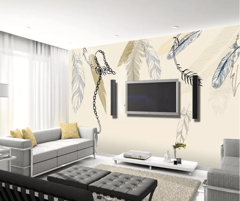 3D Painted Feather 2018 Wall Murals Wallpaper AJ Wallpaper 2 