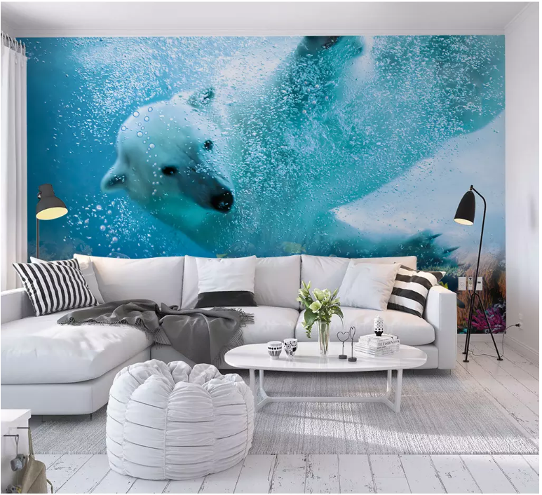 3D Polar Bear 2064 Wall Murals