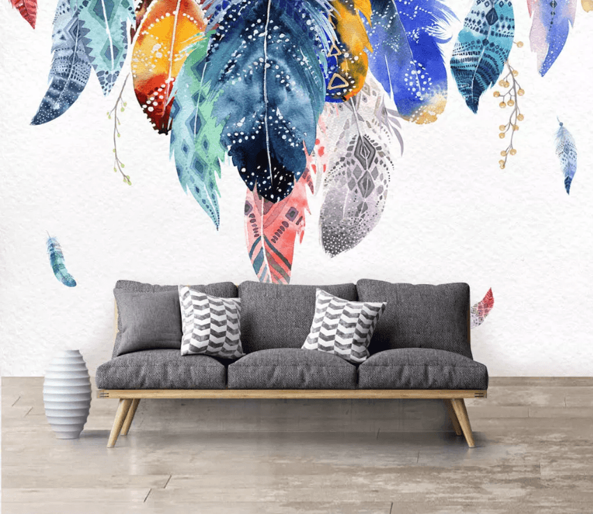 3D Romantic Feather 1670 Wallpaper AJ Wallpaper 