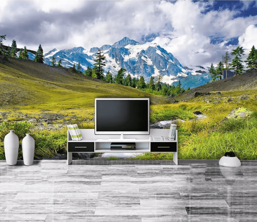 3D Snow Mountain River 1589 Wallpaper AJ Wallpaper 2 