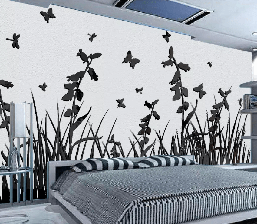 3D Flower Leaf Butterfly 1570 Wallpaper AJ Wallpaper 2 