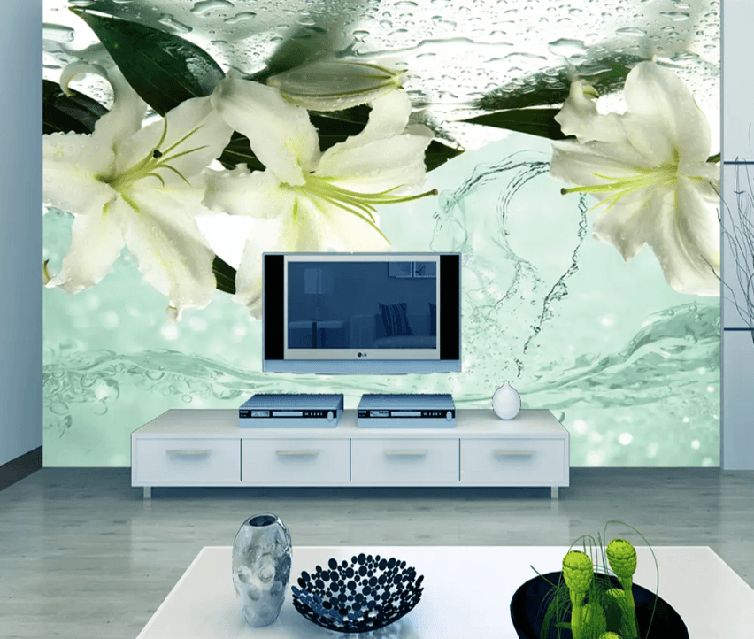3D River Water Lily 1524 Wallpaper AJ Wallpaper 2 