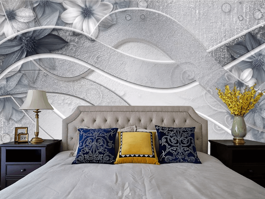 3D Cross Line Flower 1506 Wallpaper AJ Wallpaper 2 