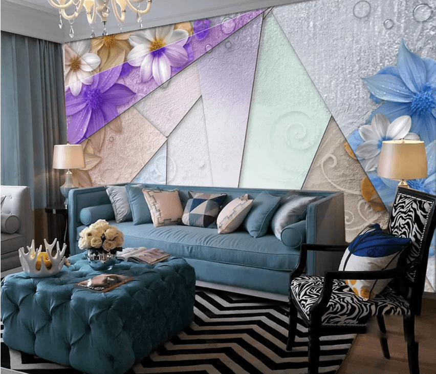 3D Triangle Flower 1505 Wallpaper AJ Wallpaper 2 