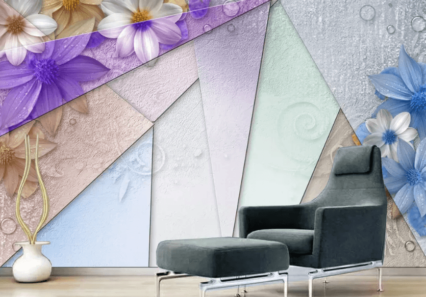3D Triangle Flower 1505 Wallpaper AJ Wallpaper 2 