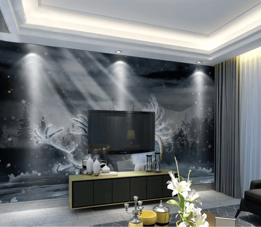3D Angel Snowflake Deer 1485 Wallpaper AJ Wallpaper 2 