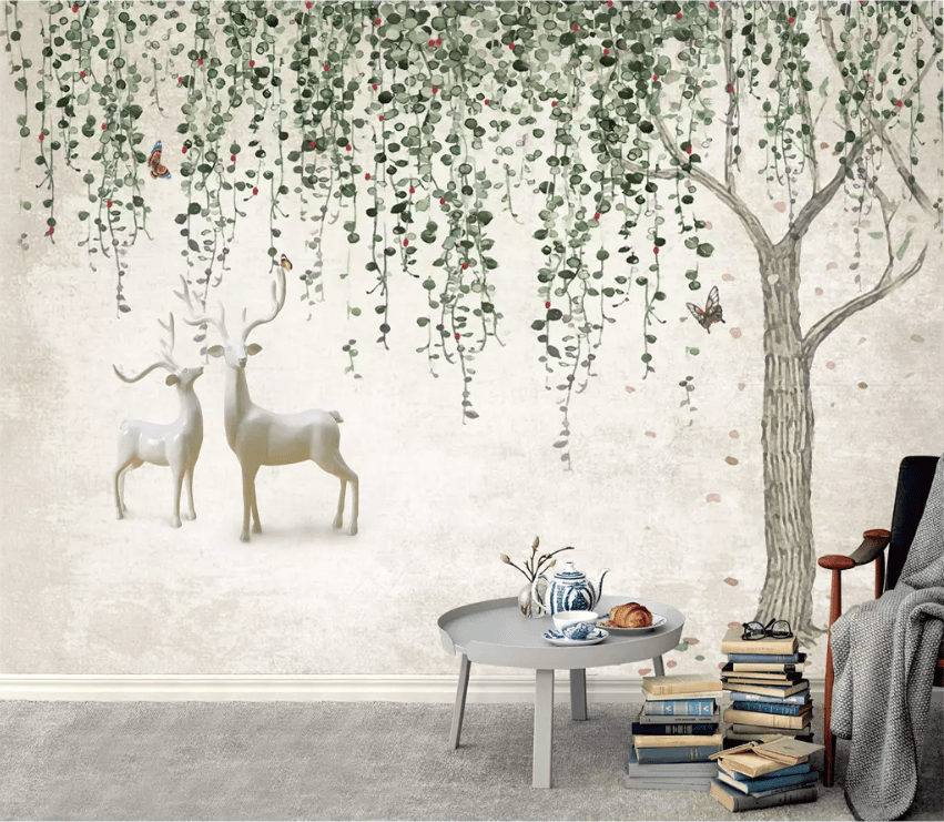 3D Statue White Deer 1463 Wallpaper AJ Wallpaper 2 