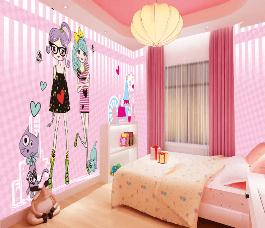 3D Pink Cool Girl 1430 Wallpaper AJ Wallpaper 2 