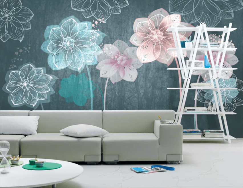 3D White Drawing Flower 1423 Wallpaper AJ Wallpaper 2 
