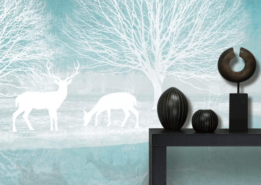 3D River Deer Eating 1410 Wallpaper AJ Wallpaper 2 