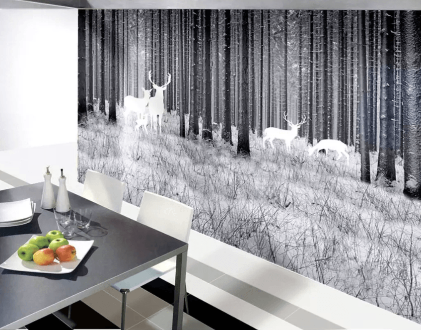 3D White Shadow Deer Woods 1408 Wallpaper AJ Wallpaper 2 