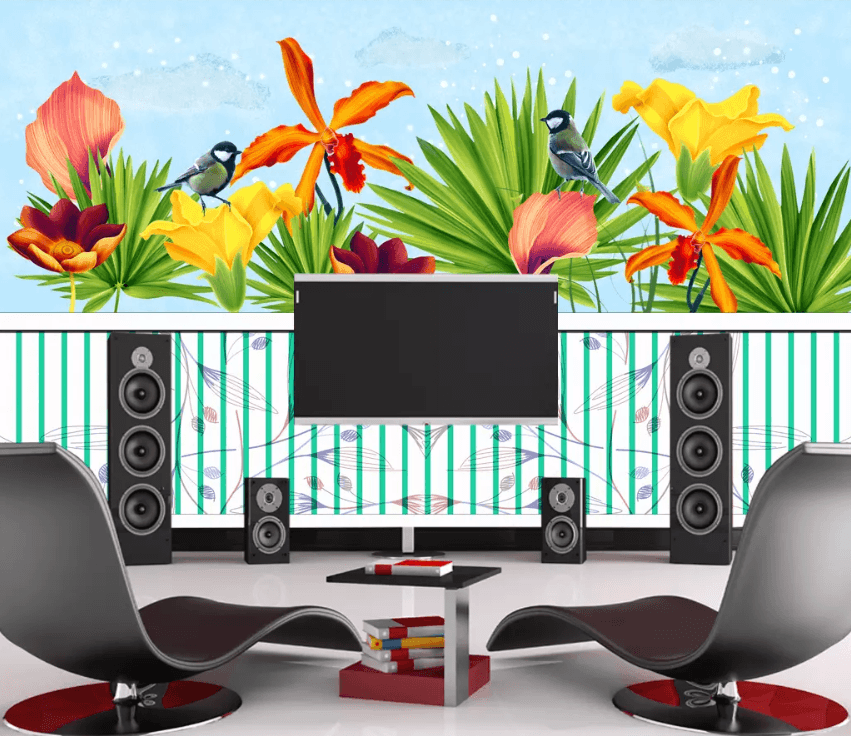 3D Lily Bird Foraging 1403 Wallpaper AJ Wallpaper 2 