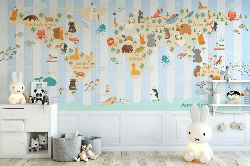 3D Cartoon Animal Map 1397 Wallpaper AJ Wallpaper 2 