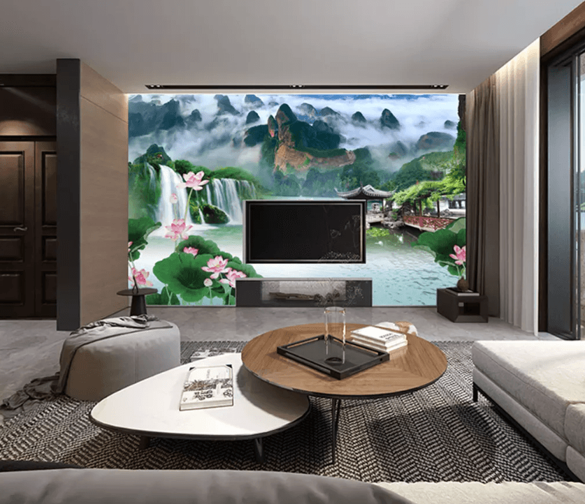 3D Waterfall Pavilion 1375 Wallpaper AJ Wallpaper 2 