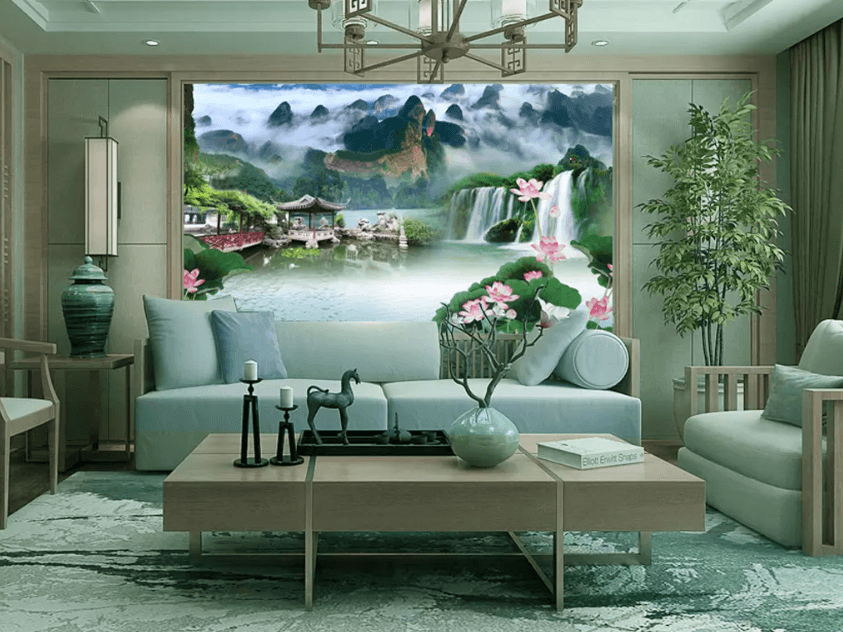 3D Waterfall Pavilion 1375 Wallpaper AJ Wallpaper 2 