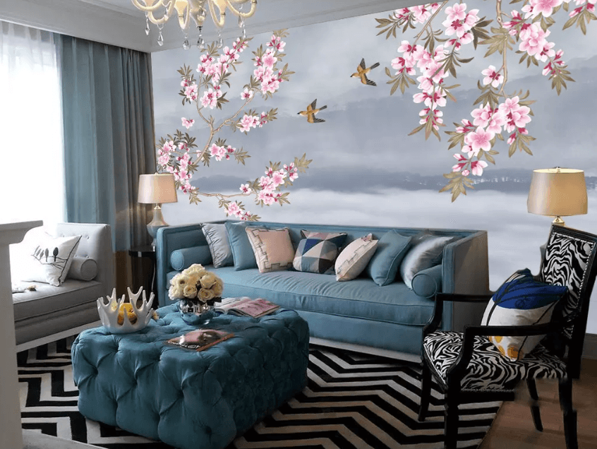 3D Bird Wings Flower 1372 Wallpaper AJ Wallpaper 2 