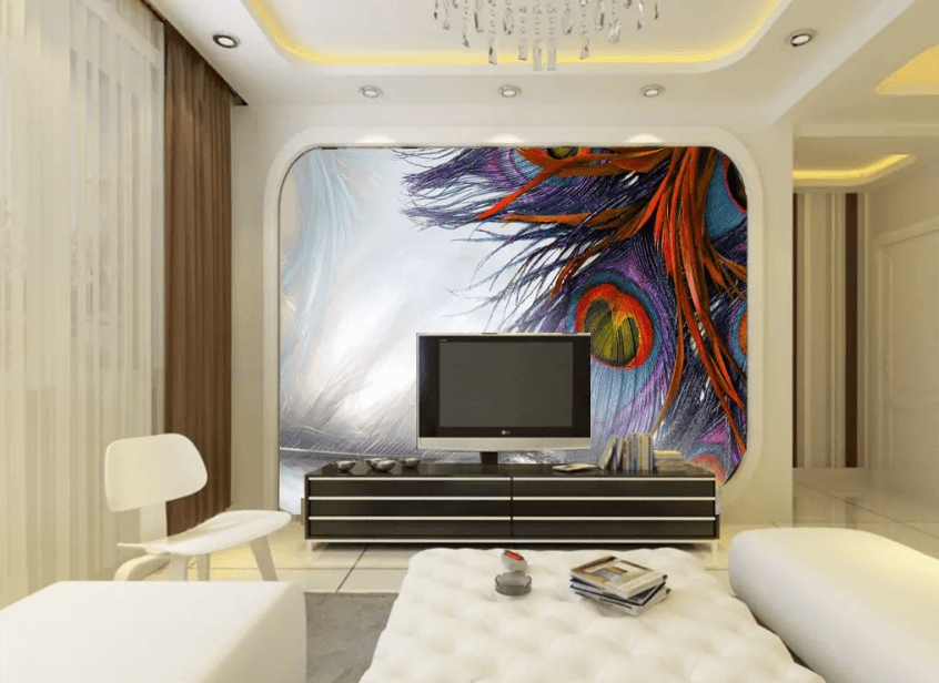 3D Red Peacock Feather 1360 Wallpaper AJ Wallpaper 2 