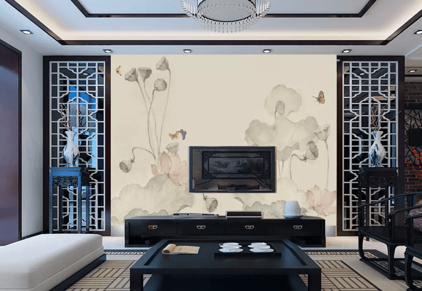 3D Butterfly Lotus Seed 1347 Wallpaper AJ Wallpaper 2 